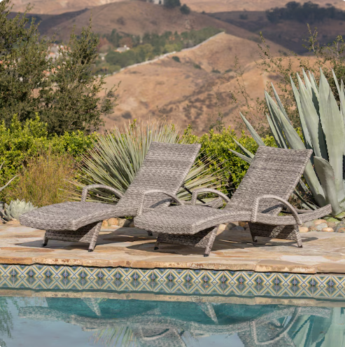 LUXEYARD CRETE WICKER CHAISE LOUNGE
