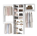 LUXEYARD 84 in W White Wall-Mounted Modular Closet System for Bedroom or Walk-in Closet
