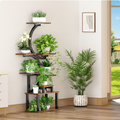 LUXEYARD 8-Tiered Indoor Plant Stand with 5 Grow Lights 10-Level Stepless Dimming Durable Thickened Metal Steel Pipe (0.8mm) for Living Room Garden